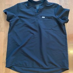 Large black figs maternity scrub top